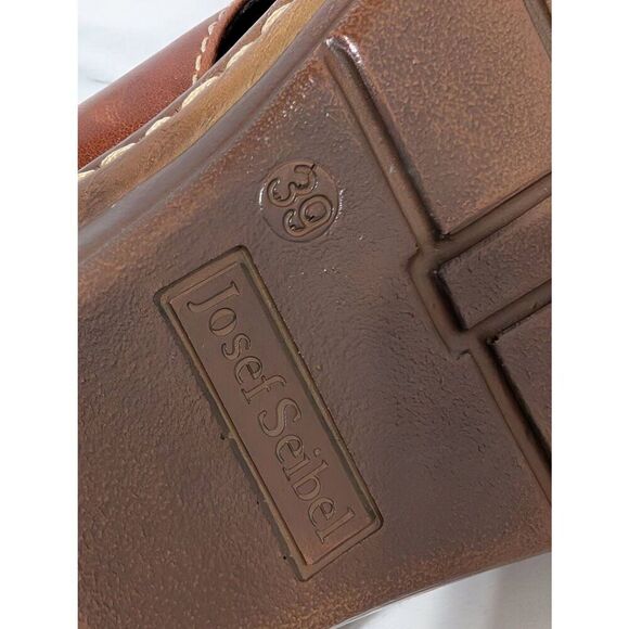 Josef Seibel Women's Solid Brown Peep Toe Slip-On Leather Sandals Size 38 - Picture 4 of 8